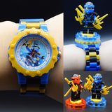 Super Hero Series Building Blocks Watch Children Kids Watch Electronic Cartoon Children Watch
