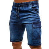 Mens Denim Chino Shorts Super STRETCH Skinny Slim Summer Half Pant Cargo Jeans