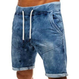 Mens Denim Chino Shorts Super STRETCH Skinny Slim Summer Half Pant Cargo Jeans