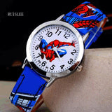 Spider-Man Cartoon Watch Children Kids Wristwatch Boys Clock Child Gift Leather Wrist Watch Quartz Cartoon-watch Quartz-watch