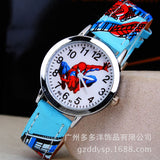 Spider-Man Cartoon Watch Children Kids Wristwatch Boys Clock Child Gift Leather Wrist Watch Quartz Cartoon-watch Quartz-watch