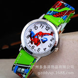 Spider-Man Cartoon Watch Children Kids Wristwatch Boys Clock Child Gift Leather Wrist Watch Quartz Cartoon-watch Quartz-watch
