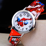 Spider-Man Cartoon Watch Children Kids Wristwatch Boys Clock Child Gift Leather Wrist Watch Quartz Cartoon-watch Quartz-watch