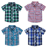 Classic Boy Plaid Shirts Short Sleeve Kids School Clothes Children Clothing Sweatershirt Teenage Top Boys Shirt Cotton