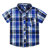 Classic Boy Plaid Shirts Short Sleeve Kids School Clothes Children Clothing Sweatershirt Teenage Top Boys Shirt Cotton