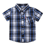 Classic Boy Plaid Shirts Short Sleeve Kids School Clothes Children Clothing Sweatershirt Teenage Top Boys Shirt Cotton