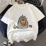 Kawaii Fat cat t shirt Kids New summer cute fashion Children t-shirt Thin section Hipster Girls Tshirt Tops clothing, BAL541