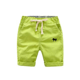 2020 Summer Boys Casual Shorts Children Cotton Elastic Waist Pants Toddler Kids Knee Length Pants Solid Color Baby Boys Clothes