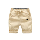 2020 Summer Boys Casual Shorts Children Cotton Elastic Waist Pants Toddler Kids Knee Length Pants Solid Color Baby Boys Clothes