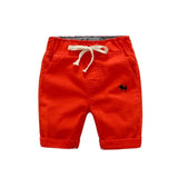2020 Summer Boys Casual Shorts Children Cotton Elastic Waist Pants Toddler Kids Knee Length Pants Solid Color Baby Boys Clothes