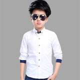 Teenage Boys Shirts School Shirt for Boys Turn Down Collar Shirt For Boys White Kids Teen Clothes 6 8 10 12 14 Year