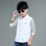 Teenage Boys Shirts School Shirt for Boys Turn Down Collar Shirt For Boys White Kids Teen Clothes 6 8 10 12 14 Year