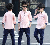 Teenage Boys Shirts School Shirt for Boys Turn Down Collar Shirt For Boys White Kids Teen Clothes 6 8 10 12 14 Year