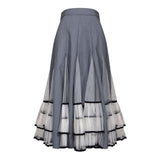 TWOTWINSTYLE Casual Hit Color Patchwork Mesh Women's Skirts High Waist Ruffle Pleated Female Skirt 2020 Autumn Fashion New