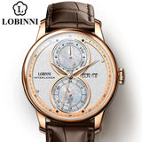 LOBINNI Automatic Mechanical watch men мужские часы relogio waterproof luxury latest business wristwatch erkek kol saati