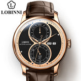 LOBINNI Automatic Mechanical watch men мужские часы relogio waterproof luxury latest business wristwatch erkek kol saati