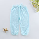 New Spring Summer Kids Leggings Boys Girls Thin Anti Mosquito Pants Candy Color Cotton Bloom Pants Trousers Baby Pajama Clothing