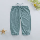 New Spring Summer Kids Leggings Boys Girls Thin Anti Mosquito Pants Candy Color Cotton Bloom Pants Trousers Baby Pajama Clothing