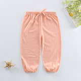 New Spring Summer Kids Leggings Boys Girls Thin Anti Mosquito Pants Candy Color Cotton Bloom Pants Trousers Baby Pajama Clothing