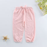 New Spring Summer Kids Leggings Boys Girls Thin Anti Mosquito Pants Candy Color Cotton Bloom Pants Trousers Baby Pajama Clothing