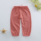 New Spring Summer Kids Leggings Boys Girls Thin Anti Mosquito Pants Candy Color Cotton Bloom Pants Trousers Baby Pajama Clothing