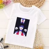 VOGUE Princess Print Girls Tshirt Harajuku Kawaii Fashion Girl Top Cartoon Casual Girl T Shirts Children Round Neck Short Sleeve