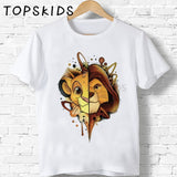 Children Cute Simba Cartoon Lion King Print T-shirt Girls/Boys Funny Animal Baby Clothes Kids Summer Tshirt,ooo5315