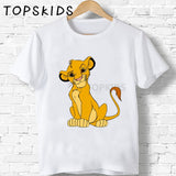 Children Cute Simba Cartoon Lion King Print T-shirt Girls/Boys Funny Animal Baby Clothes Kids Summer Tshirt,ooo5315