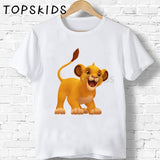 Children Cute Simba Cartoon Lion King Print T-shirt Girls/Boys Funny Animal Baby Clothes Kids Summer Tshirt,ooo5315