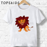 Children Cute Simba Cartoon Lion King Print T-shirt Girls/Boys Funny Animal Baby Clothes Kids Summer Tshirt,ooo5315