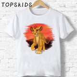 Children Cute Simba Cartoon Lion King Print T-shirt Girls/Boys Funny Animal Baby Clothes Kids Summer Tshirt,ooo5315
