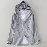 Men Spring And Autumn Fashion Brand Japan Style Striped Cotton Linen Hooded Shirt Male Casual Long Sleeve White Shirt Cloth