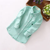 JXYSY Kids Boys Shirts 2019 Autumn Long Sleeve Solid Toddler Shirts For Boys Cotton Fashion Brand Baby Boy Tops Children Shirts