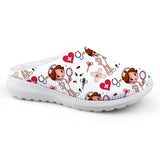 INSTANTARTS Women Beach Home Slippers Fashion Nurse Shoes Medical Doctor Sandals Female Summer Mesh Flats Sandalias Mujer Girl