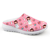 INSTANTARTS Women Beach Home Slippers Fashion Nurse Shoes Medical Doctor Sandals Female Summer Mesh Flats Sandalias Mujer Girl