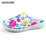 INSTANTARTS Women Beach Home Slippers Fashion Nurse Shoes Medical Doctor Sandals Female Summer Mesh Flats Sandalias Mujer Girl