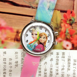 Elsa Children Wrist Watches Spiderman Colorful Light Source Boys Watch Girls Kids Watches Silica Quartz Clock  Relogio Feminino