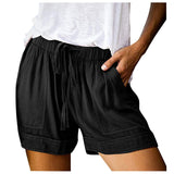 2020 Women shorts Comfy Drawstring Splice Casual Elastic Waist Pocketed Loose short feminino шорты женские pantalon corto mujer