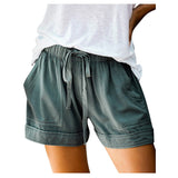 2020 Women shorts Comfy Drawstring Splice Casual Elastic Waist Pocketed Loose short feminino шорты женские pantalon corto mujer