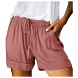 2020 Women shorts Comfy Drawstring Splice Casual Elastic Waist Pocketed Loose short feminino шорты женские pantalon corto mujer
