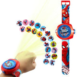 New Princess Spiderman Kids Watches Projection Cartoon Pattern Digital Child Watch For Boys Girls LED Display Clock Relogio