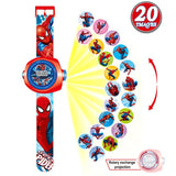 New Spiderman Kids Watches Princess Projection Cartoon Pattern Digital Child watch For Boys Girls LED Display Clock Relogio