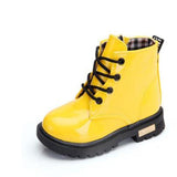 KIDS SHOES Rubber Boots Children Patent Leather Botas Boys Girls Waterproof Plush Snow Boots Toddler Sneakers Boots