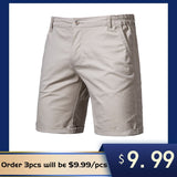 2020 New Summer 100% Cotton Solid Shorts Men High Quality Casual Business Social Elastic Waist Men Shorts 10 Colors Beach Shorts