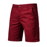2020 New Summer 100% Cotton Solid Shorts Men High Quality Casual Business Social Elastic Waist Men Shorts 10 Colors Beach Shorts