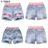 Girls Denim Shorts Teenagers Summer Lace Short Pants Kids Beach Clothes Children's Shorts For Teenage Girls