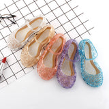 Kids Girls Crystal Jelly Sandals Princess Frozen Elsa Cosplay Party Dance Shoes