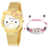 High Quality Cartoon Cute Mesh Stainless Steel Band Quartz Watch Children Kids Girls Boys Casual Bracelet Wristwatch Relogio
