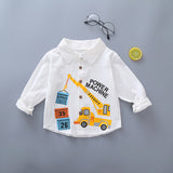 DIIMUU Sping&Autumn Child Baby Boys Cotton Shirts Clothes Kids Boy Casual Cartoon Print Tops Clothing Children Shirt