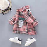 IENENS Kids Shirt Clothes Spring Blouses Clothing Infant Boy Plaid Cotton Tops 1 2 3 4 Years Kids Long Sleeves Shirt